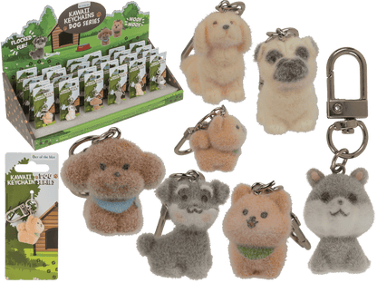 Keychain, flocked Dog, 3 cm,