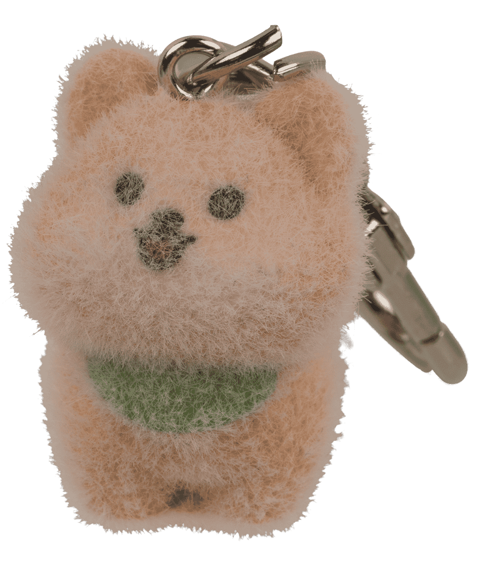 Keychain, flocked Dog, 3 cm,