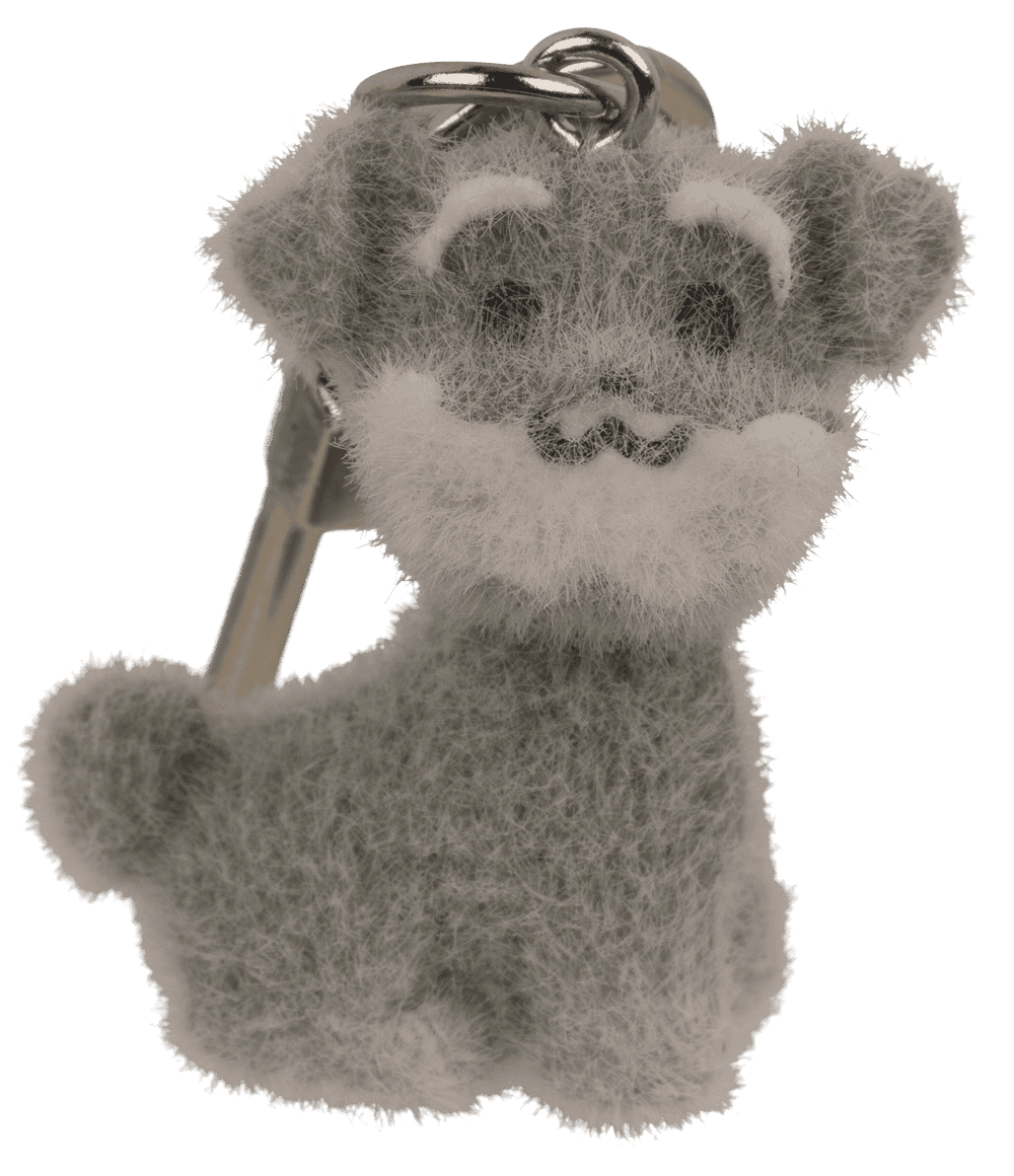 Keychain, flocked Dog, 3 cm,