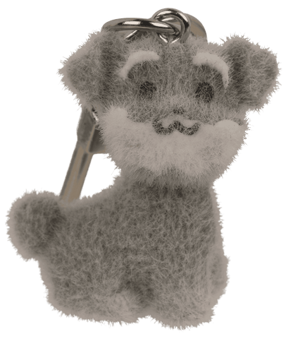 Keychain, flocked Dog, 3 cm,