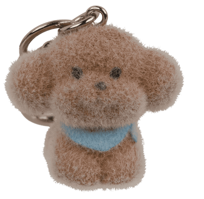 Keychain, flocked Dog, 3 cm,