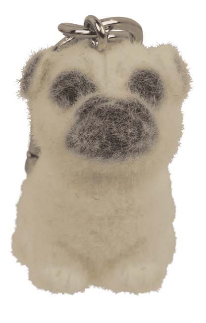 Keychain, flocked Dog, 3 cm,