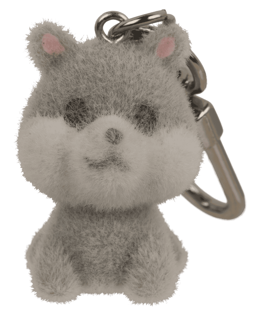 Keychain, flocked Dog, 3 cm,