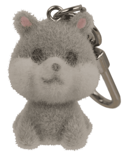 Keychain, flocked Dog, 3 cm,