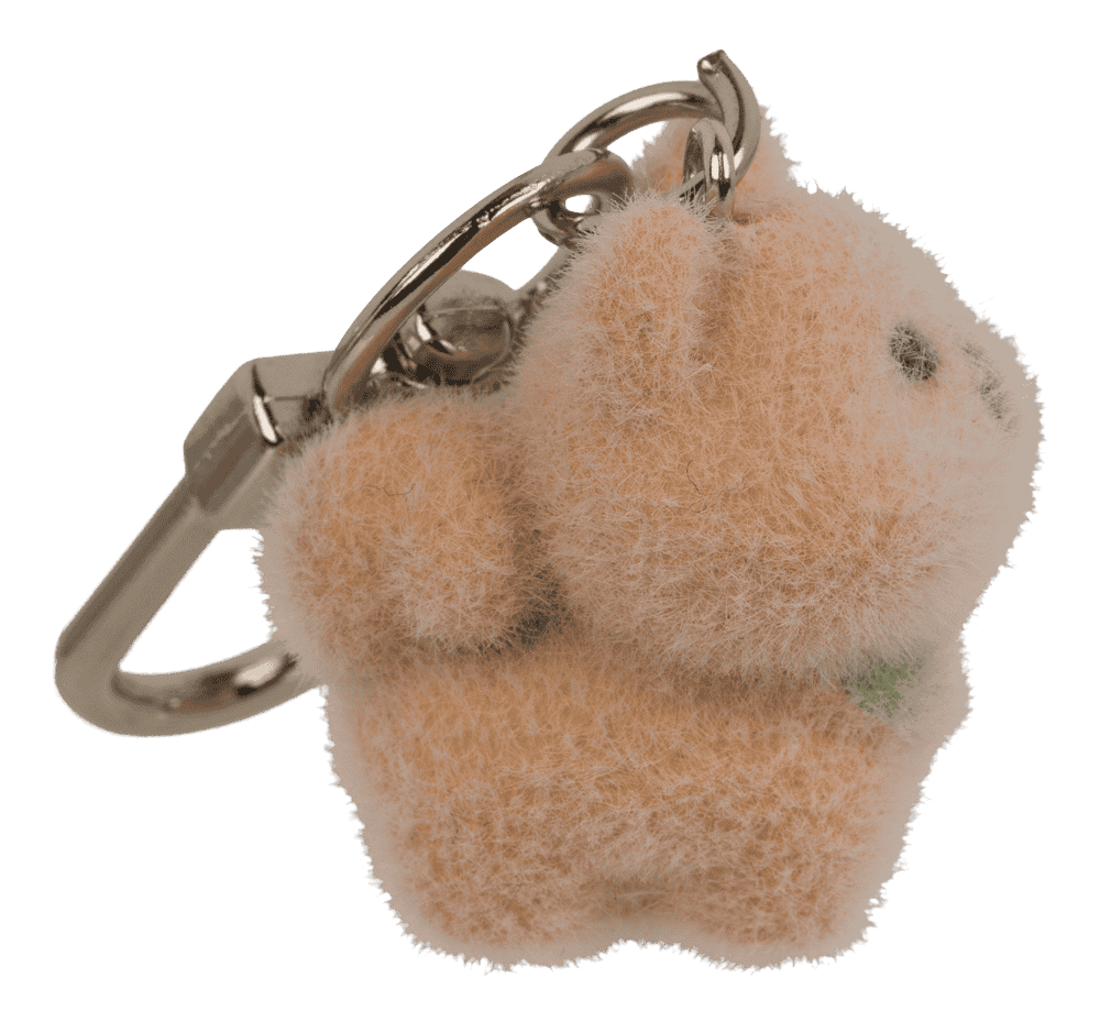 Keychain, flocked Dog, 3 cm,