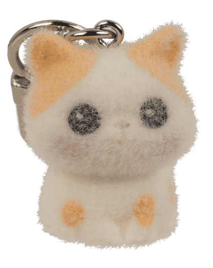 Keychain, flocked Cat, 3 cm,