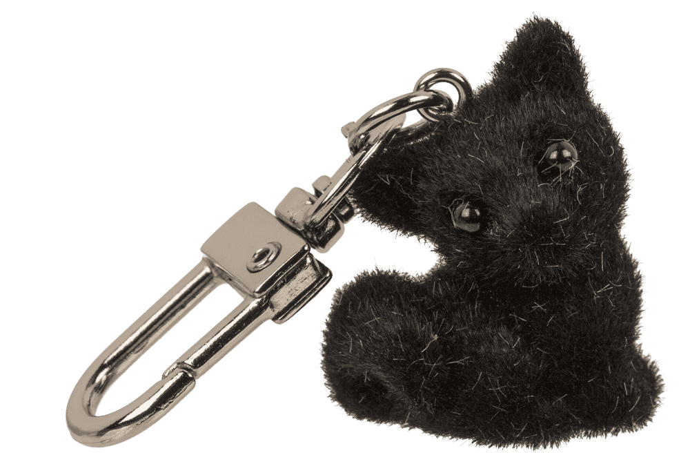 Keychain, flocked Cat, 3 cm,