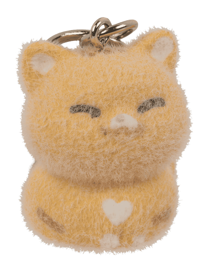 Keychain, flocked Cat, 3 cm,