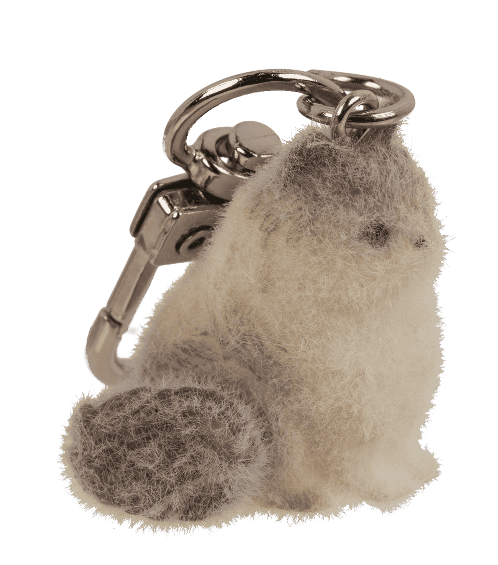 Keychain, flocked Cat, 3 cm,