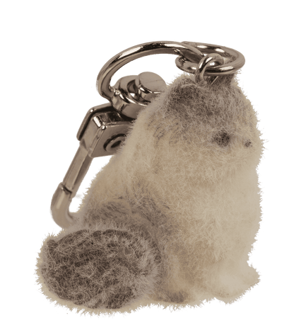 Keychain, flocked Cat, 3 cm,