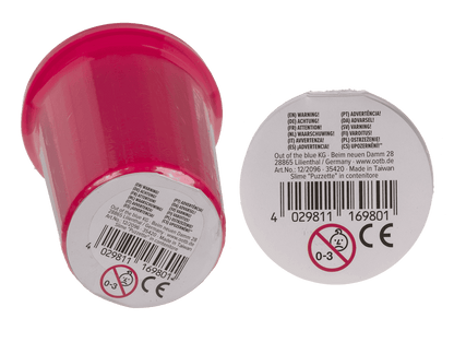 Noisy slime in plastic tin,