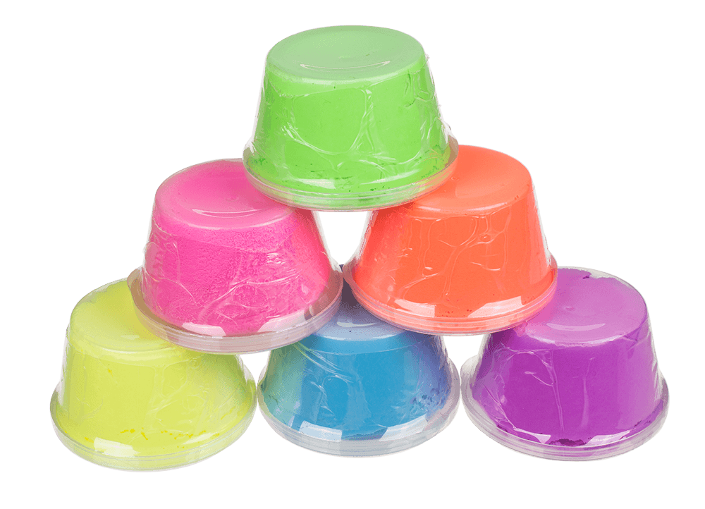Bouncing putty in plastic tin,
