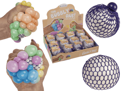 Squeeze ball in net, Rainbow,