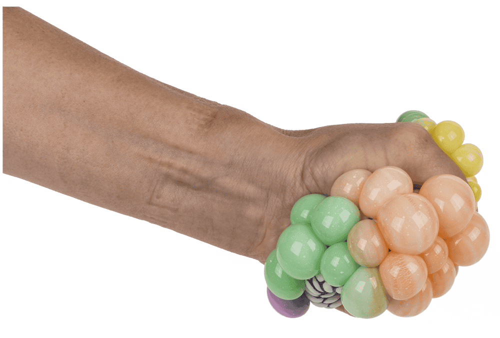 Squeeze ball in net, Rainbow,