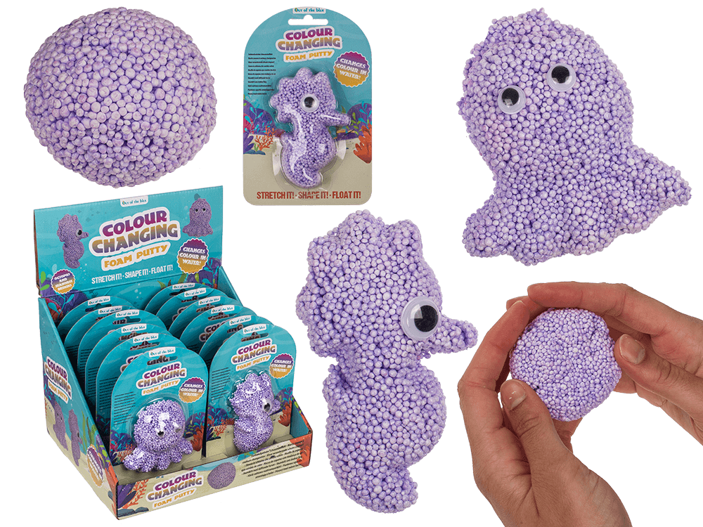 Colour changing foam putty, Sea Horse and Octopus,