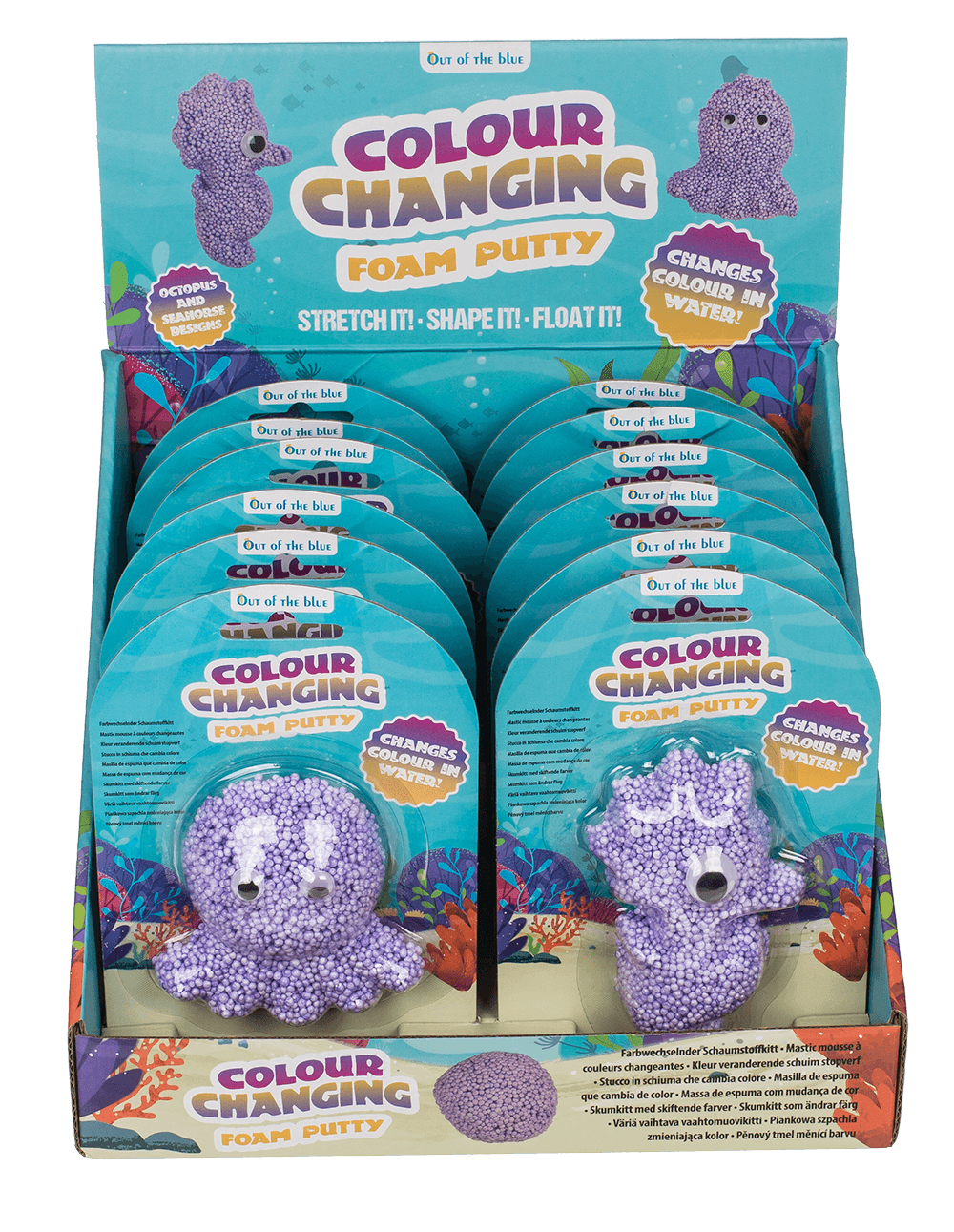 Colour changing foam putty, Sea Horse and Octopus,