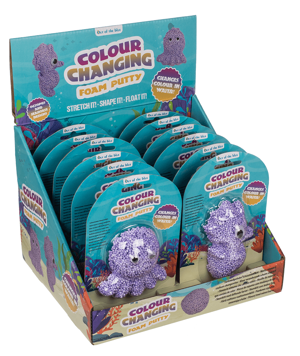 Colour changing foam putty, Sea Horse and Octopus,