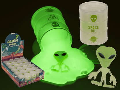 Alien slime with Alien figurine, Glow in the Dark,