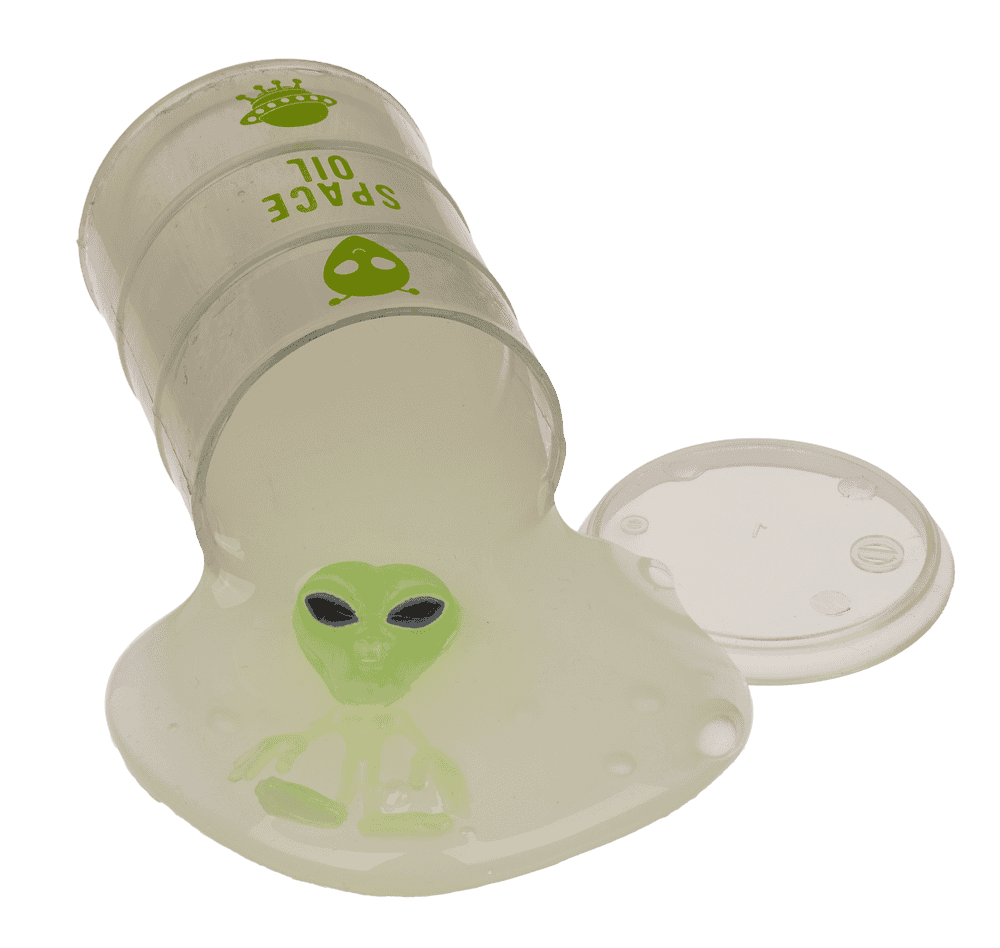 Alien slime with Alien figurine, Glow in the Dark,