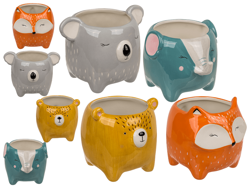 Decoration pot, animals,