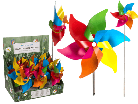 Multicoloured windmilll ca. 27 cm,