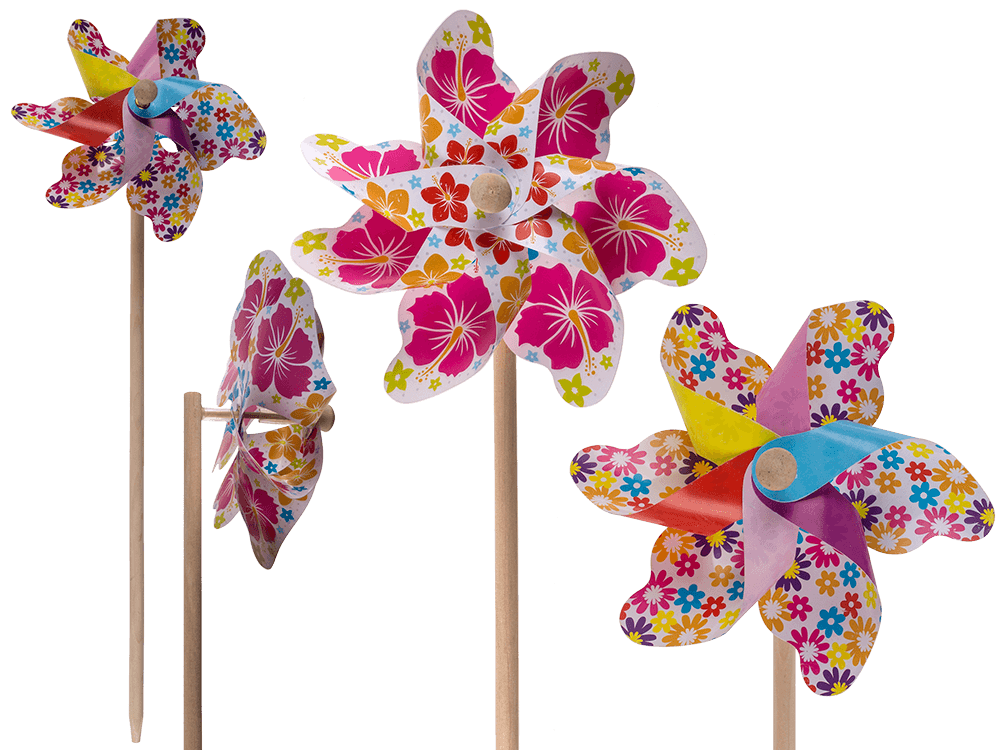 Coloured windmill with flowers,