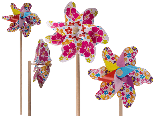 Coloured windmill with flowers,
