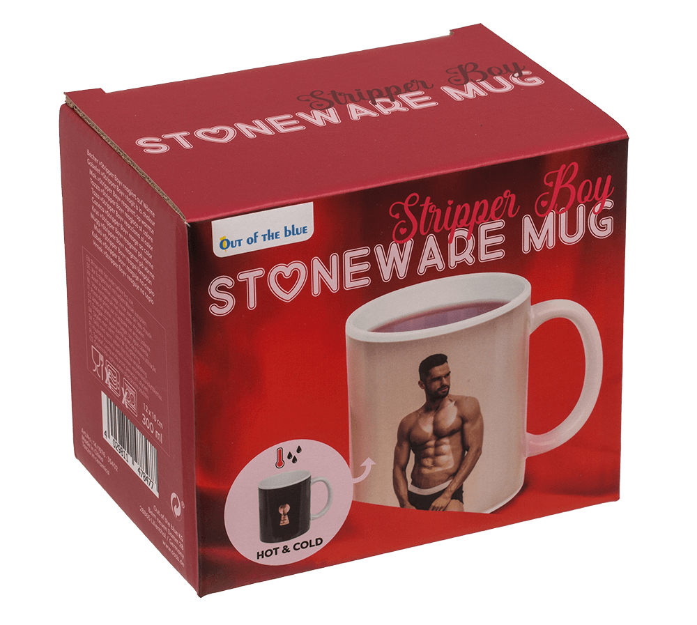 Stoneware Mug, Stripper Boy, with thermal effect,