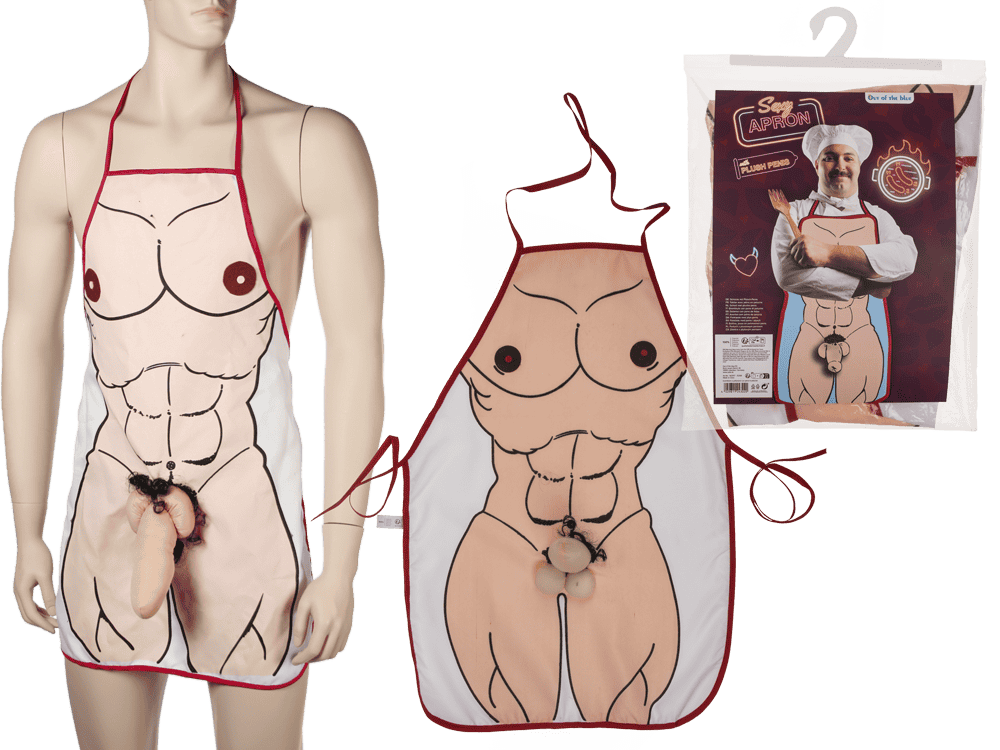 Kitchen apron, Male Body with Plush Penis,