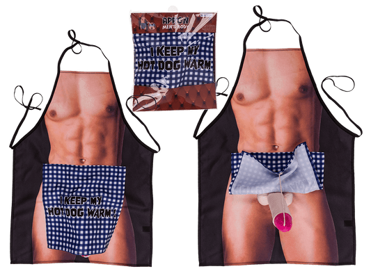 Kitchen apron, Men body with plush penis,