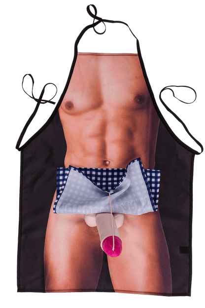 Kitchen apron, Men body with plush penis,