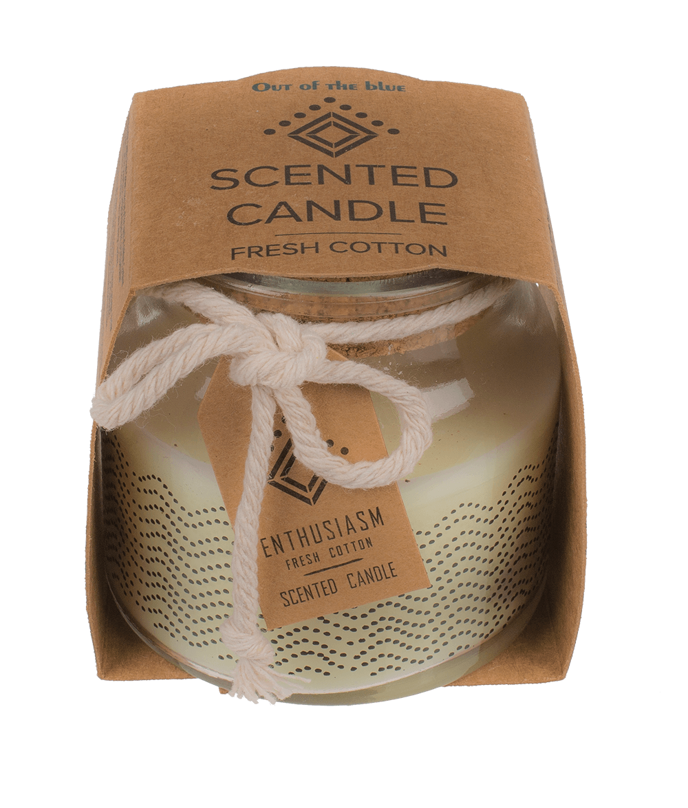 Scented candle (fresh cotton) in glass,