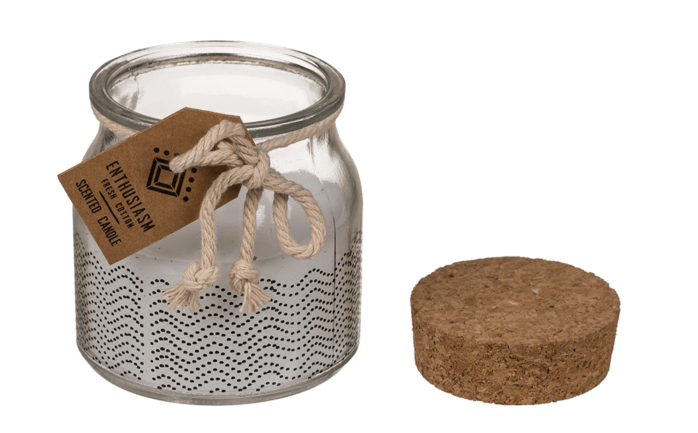 Scented candle (fresh cotton) in glass,