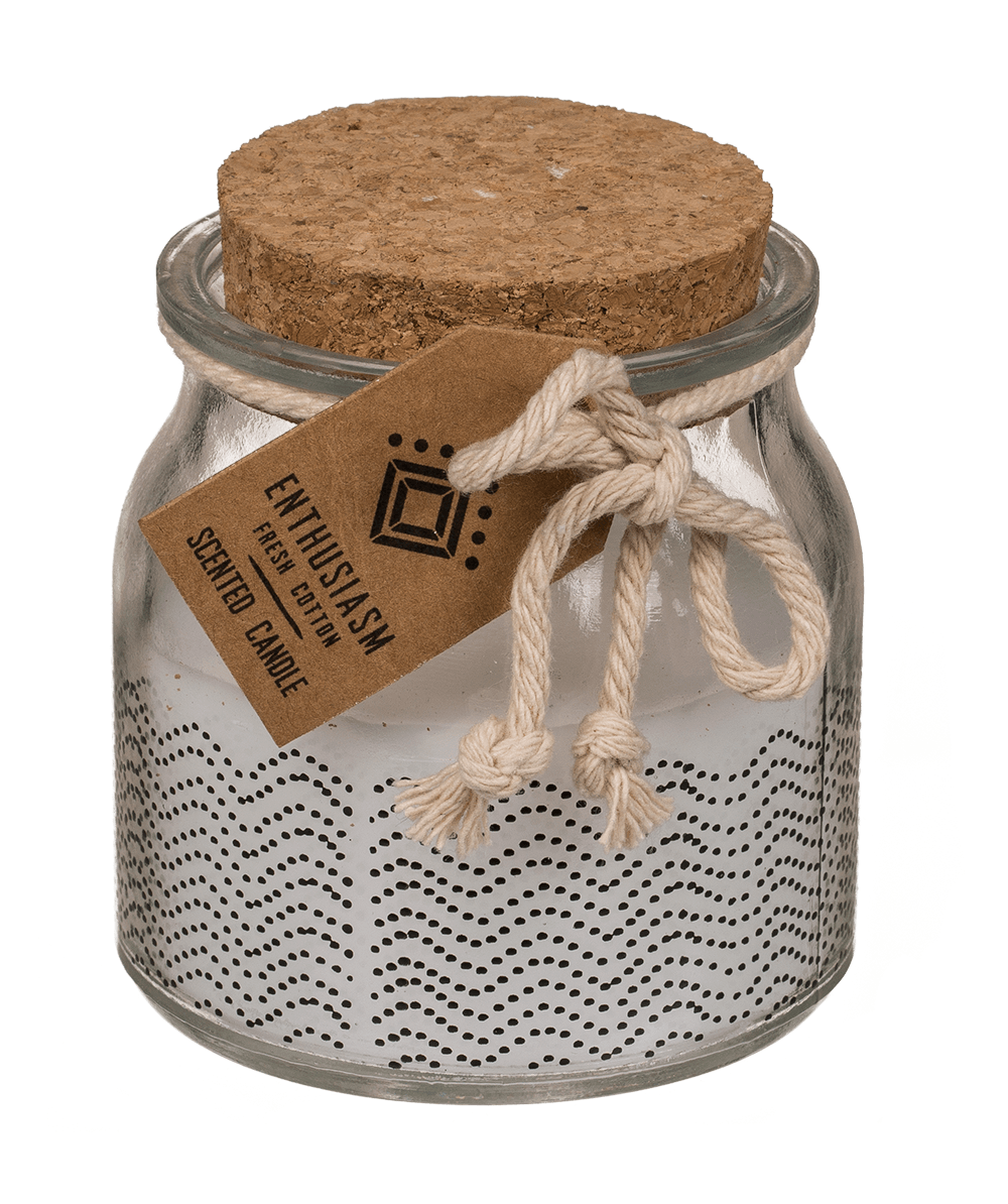 Scented candle (fresh cotton) in glass,