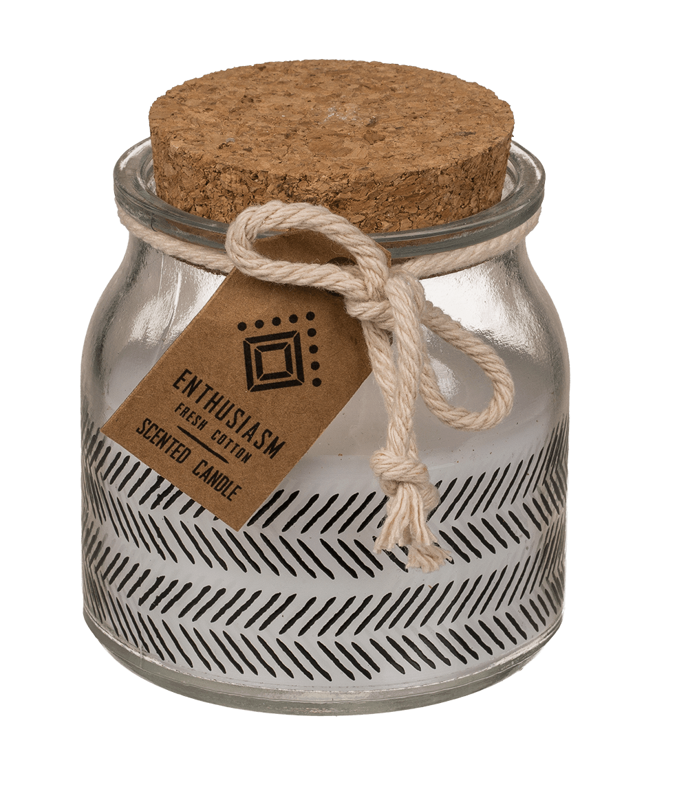 Scented candle (fresh cotton) in glass,