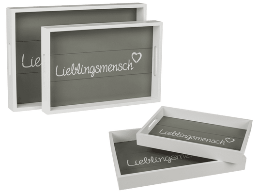 White wooden tray, Lieblingsmensch,