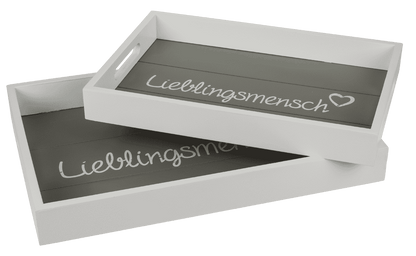 White wooden tray, Lieblingsmensch,