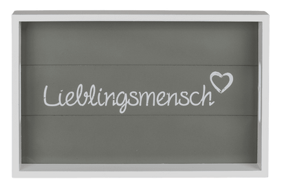 White wooden tray, Lieblingsmensch,