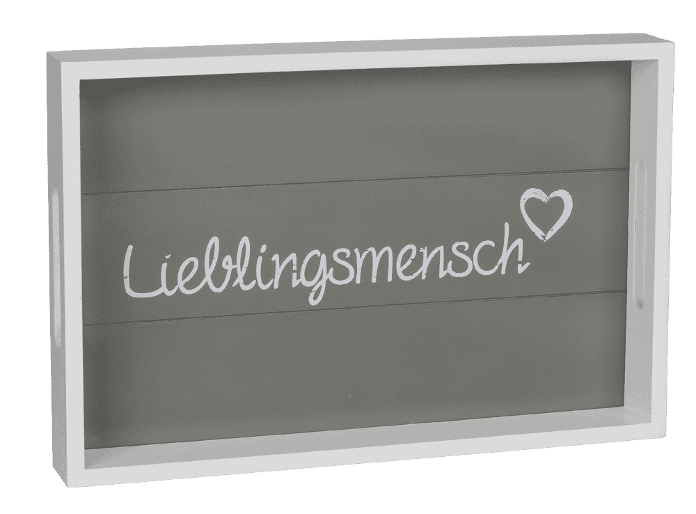 White wooden tray, Lieblingsmensch,
