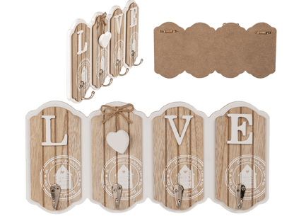 White/nature coloured Wooden key board, LOVE,