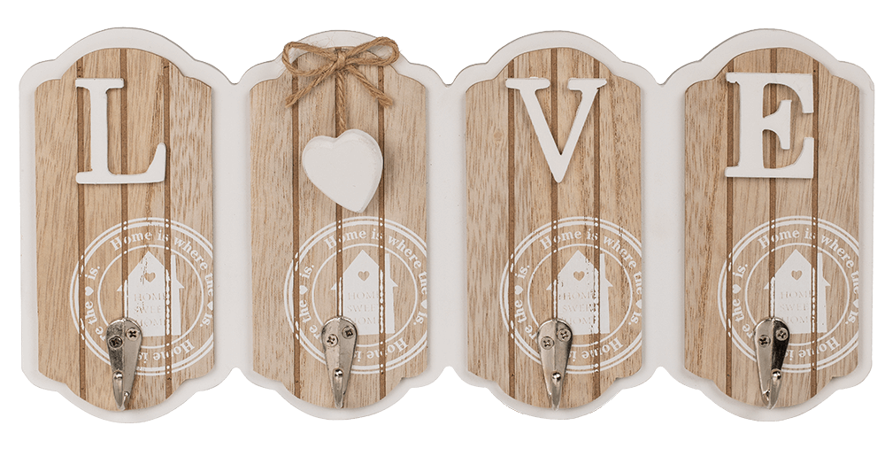 White/nature coloured Wooden key board, LOVE,