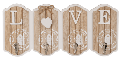 White/nature coloured Wooden key board, LOVE,