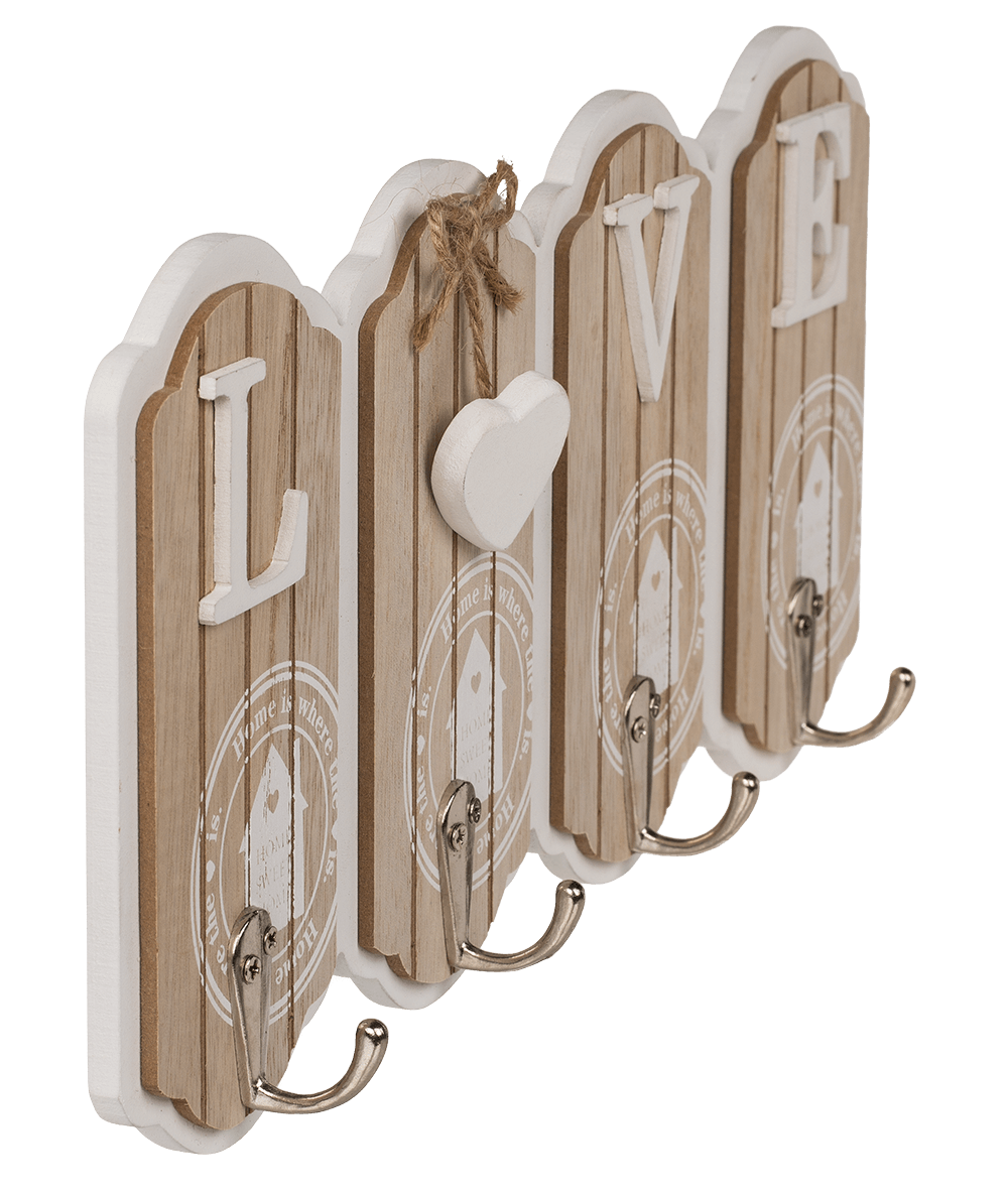 White/nature coloured Wooden key board, LOVE,