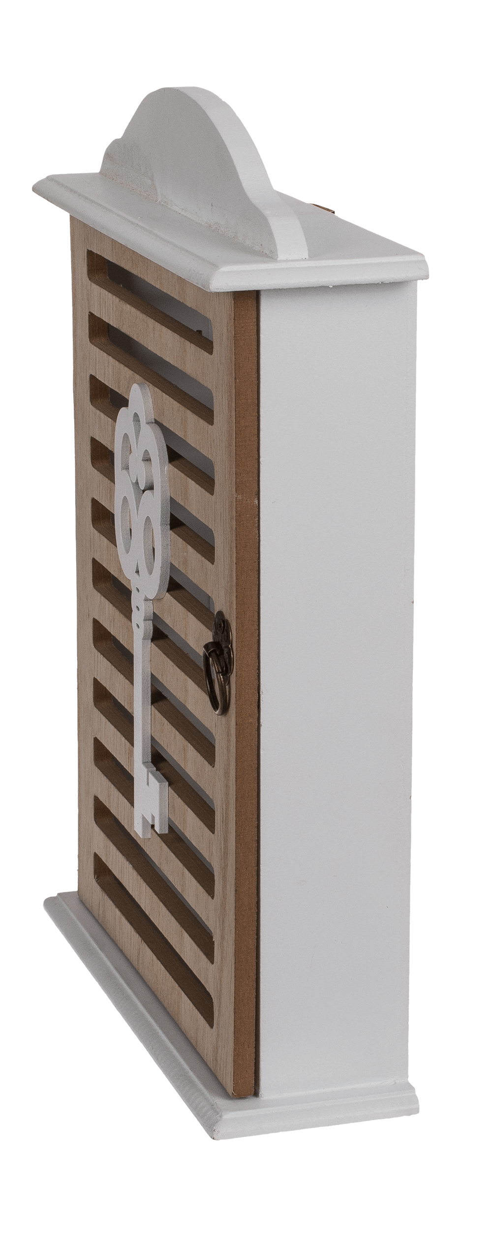 White wooden key box,