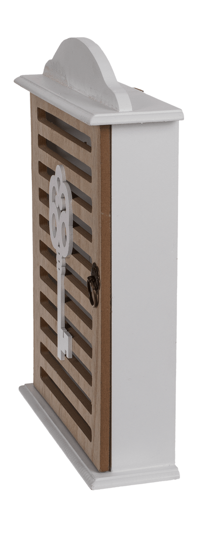 White wooden key box,