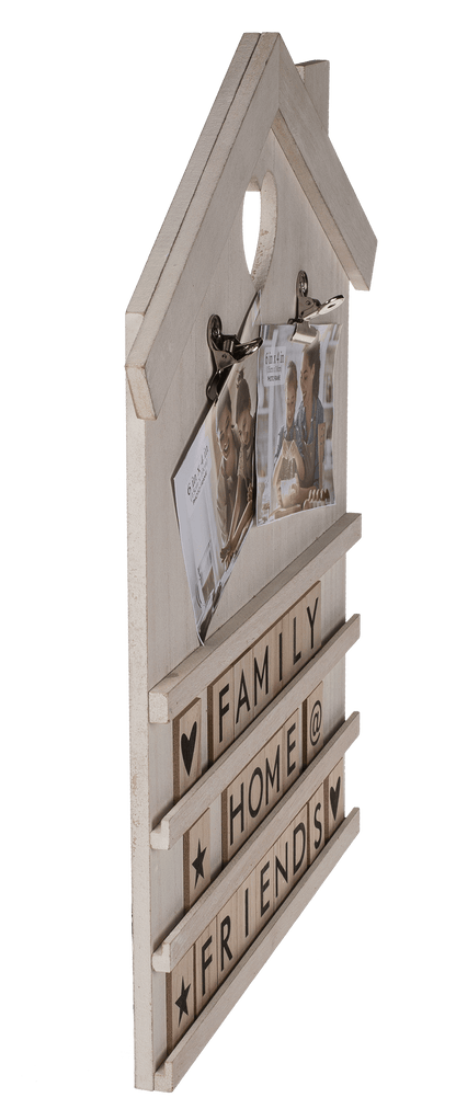 White deco house with 90 nature coloured letters &