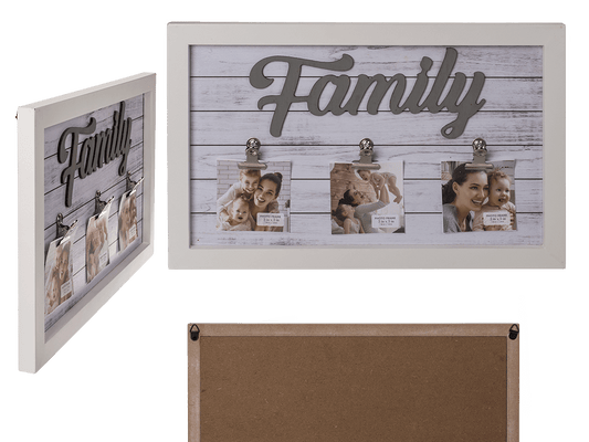 White coloured wooden frame, Family,
