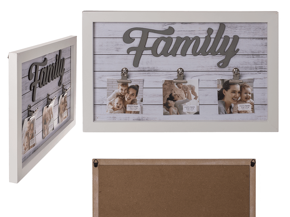 White coloured wooden frame, Family,