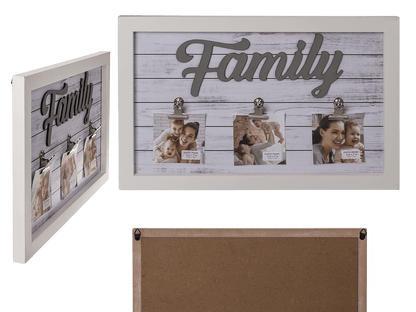 White coloured wooden frame, Family,