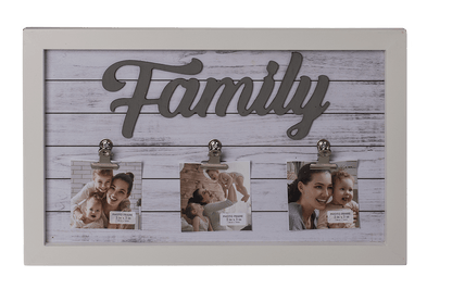 White coloured wooden frame, Family,